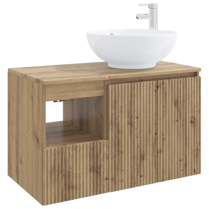 Set de mobilier pentru baie 2 buc. Stejar Artizanal WALTI
