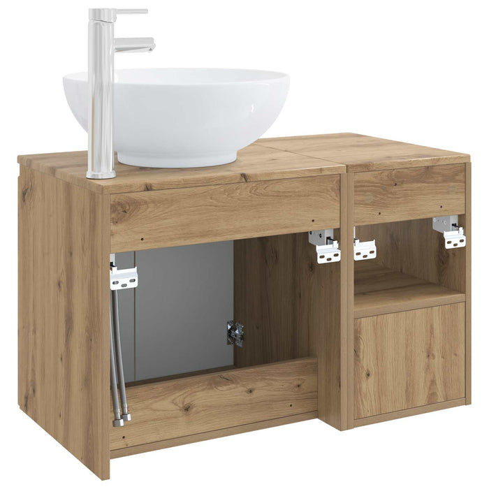 Set de mobilier pentru baie 2 buc. Stejar Artizanal WALTI