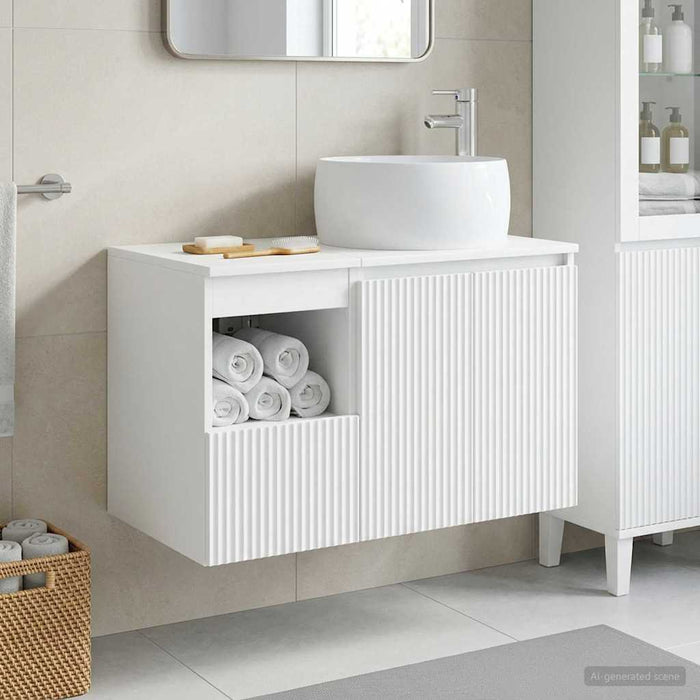 Set de mobilier pentru baie 2 buc. Alb Lemn prelucrat WALTI
