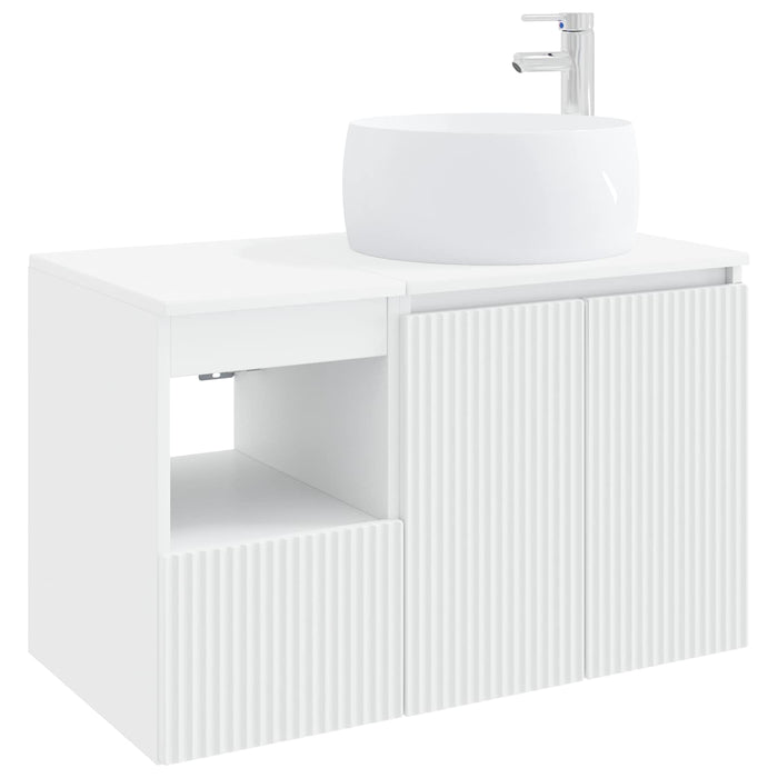 Set de mobilier pentru baie 2 buc. Alb Lemn prelucrat WALTI