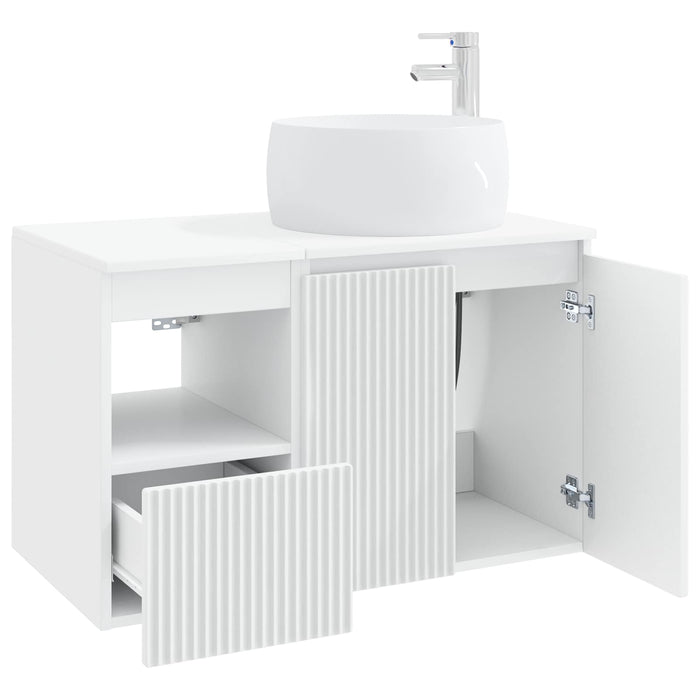 Set de mobilier pentru baie 2 buc. Alb Lemn prelucrat WALTI