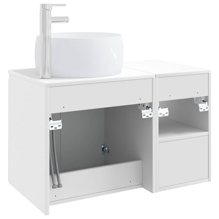 Set de mobilier pentru baie 2 buc. Alb Lemn prelucrat WALTI