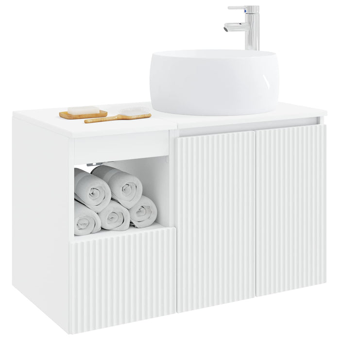 Set de mobilier pentru baie 2 buc. Alb Lemn prelucrat WALTI