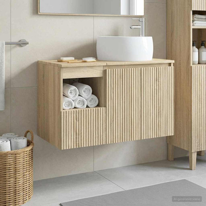 Set de mobilier pentru baie 2 buc. Stejar Sonoma Lemn prelucrat WALTI
