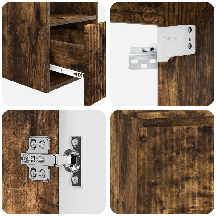 Set de mobilier pentru baie 2 buc. Stejar fumuriu WALTI