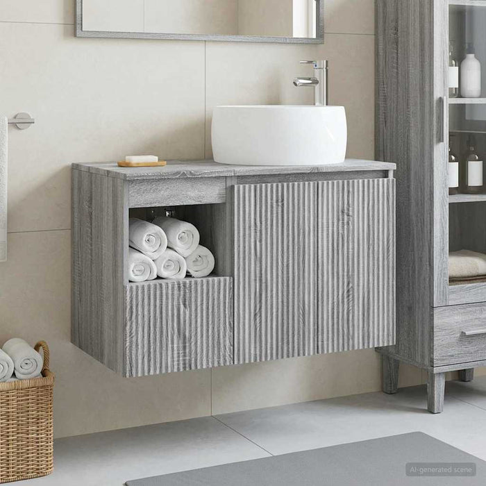 Set de mobilier pentru baie 2 buc. Sonoma gri Lemn prelucrat WALTI