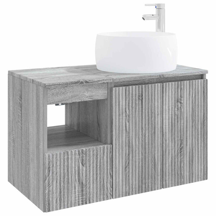 Set de mobilier pentru baie 2 buc. Sonoma gri Lemn prelucrat WALTI