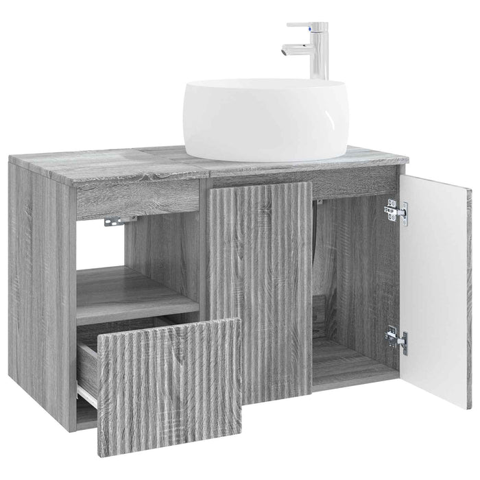 Set de mobilier pentru baie 2 buc. Sonoma gri Lemn prelucrat WALTI