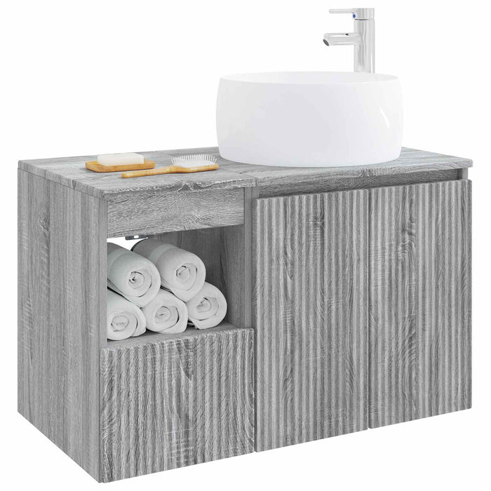 Set de mobilier pentru baie 2 buc. Sonoma gri Lemn prelucrat WALTI