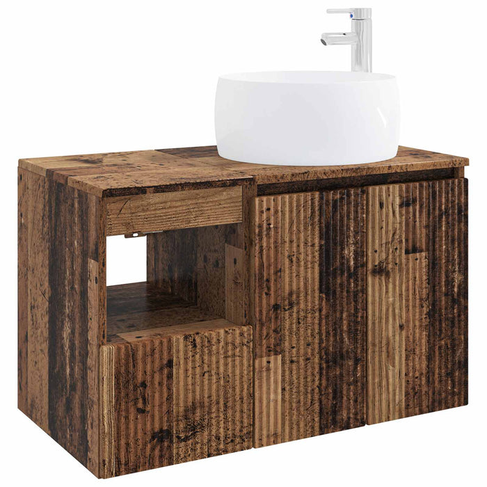 Set de mobilier pentru baie 2 buc. Lemn vechi Lemn prelucrat WALTI