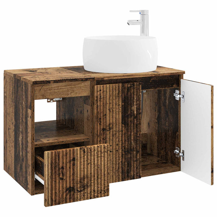 Set de mobilier pentru baie 2 buc. Lemn vechi Lemn prelucrat WALTI