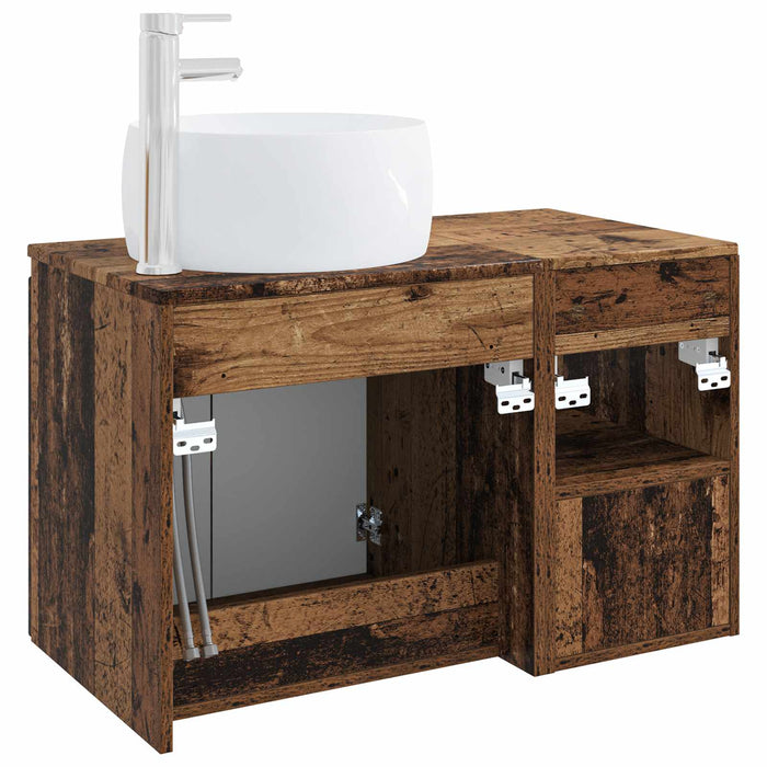 Set de mobilier pentru baie 2 buc. Lemn vechi Lemn prelucrat WALTI