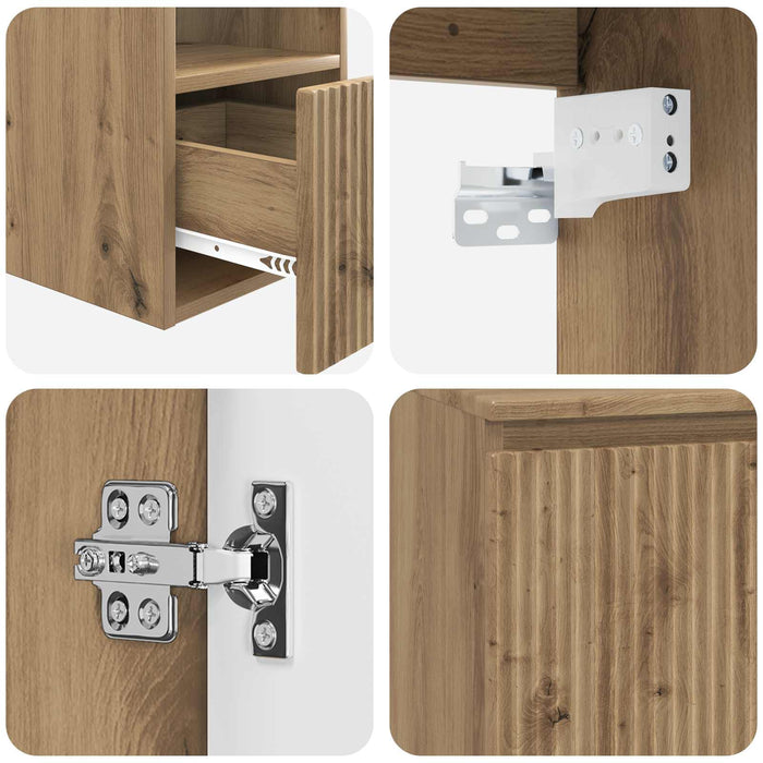 Set de mobilier pentru baie 2 buc. Stejar Artizanal WALTI
