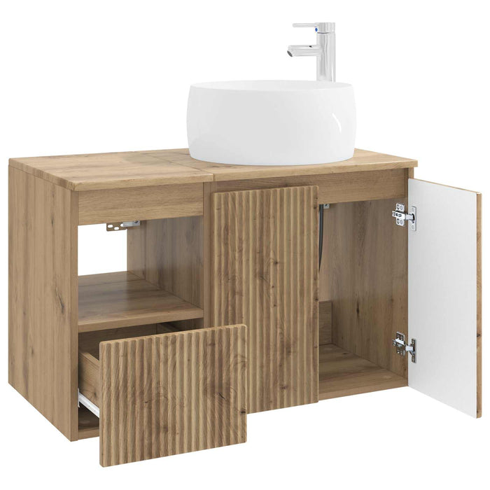 Set de mobilier pentru baie 2 buc. Stejar Artizanal WALTI