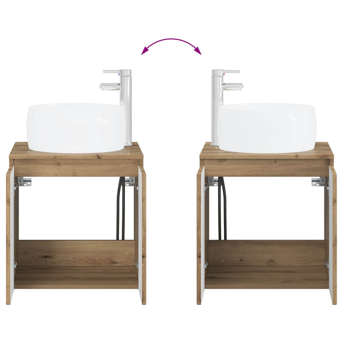 Set de mobilier pentru baie 2 buc. Stejar Artizanal WALTI