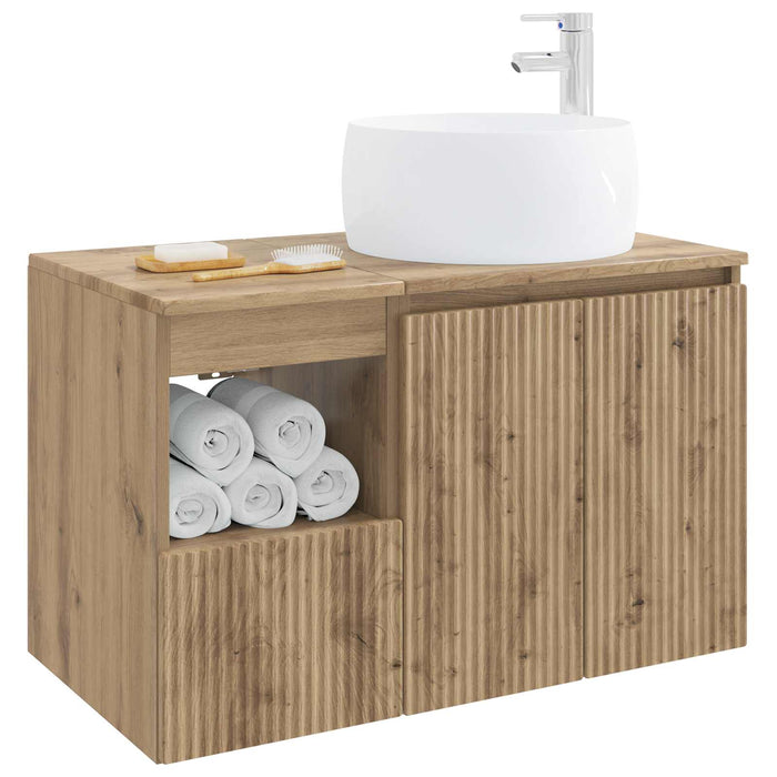Set de mobilier pentru baie 2 buc. Stejar Artizanal WALTI