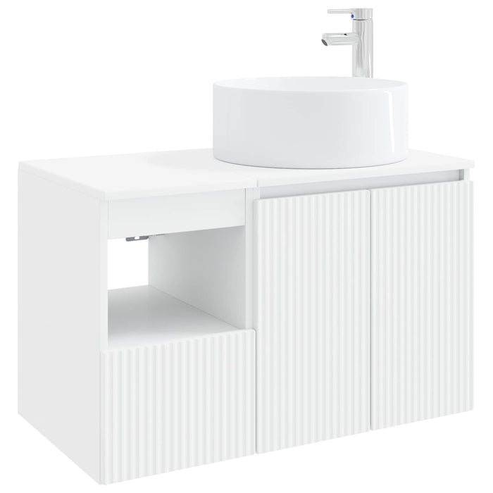 Set de mobilier pentru baie 2 buc. Alb Lemn prelucrat WALTI