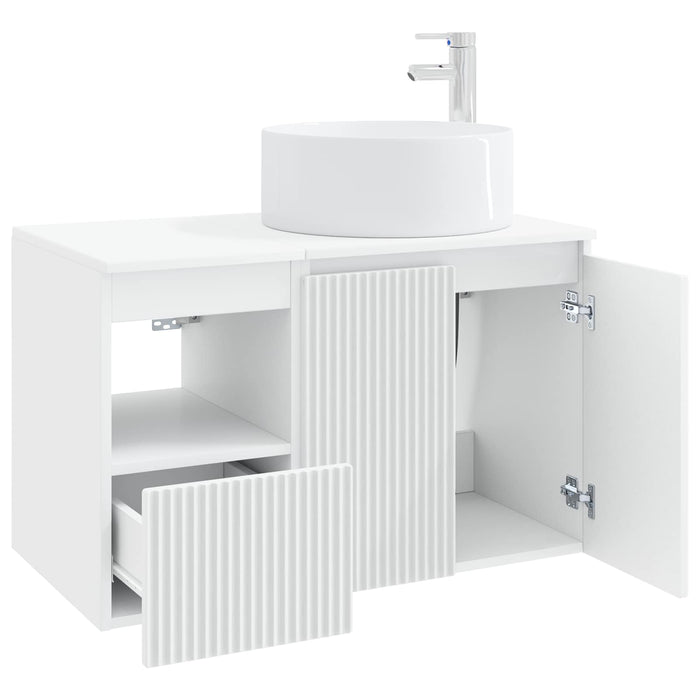 Set de mobilier pentru baie 2 buc. Alb Lemn prelucrat WALTI