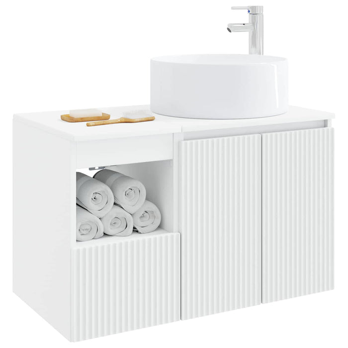 Set de mobilier pentru baie 2 buc. Alb Lemn prelucrat WALTI