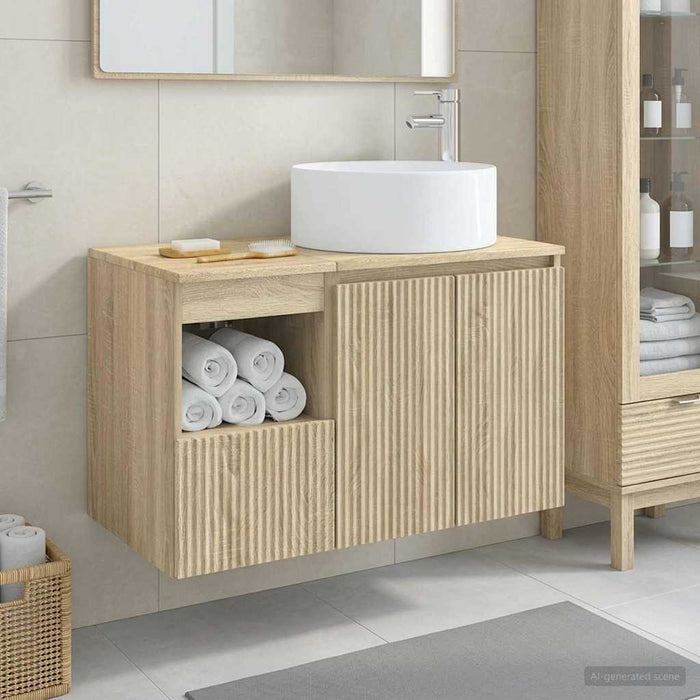 Set de mobilier pentru baie 2 buc. Stejar Sonoma Lemn prelucrat WALTI