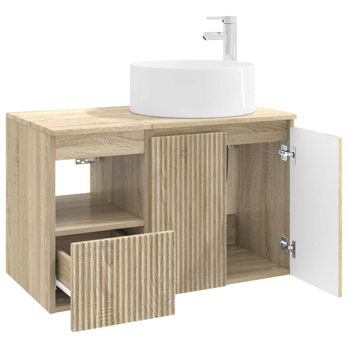 Set de mobilier pentru baie 2 buc. Stejar Sonoma Lemn prelucrat WALTI