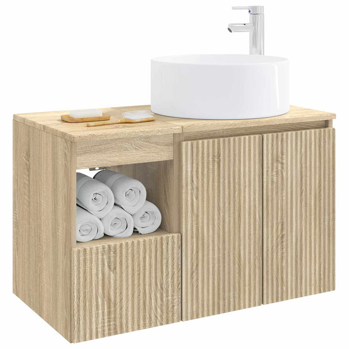 Set de mobilier pentru baie 2 buc. Stejar Sonoma Lemn prelucrat WALTI