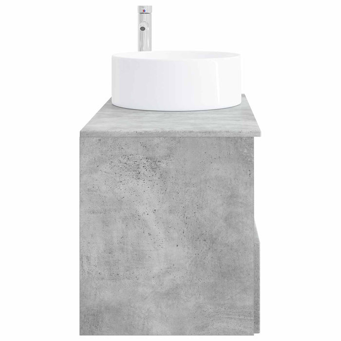 Set de mobilier pentru baie 2 buc. Gri Beton Lemn prelucrat WALTI