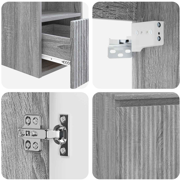 Set de mobilier pentru baie 2 buc. Sonoma gri Lemn prelucrat WALTI