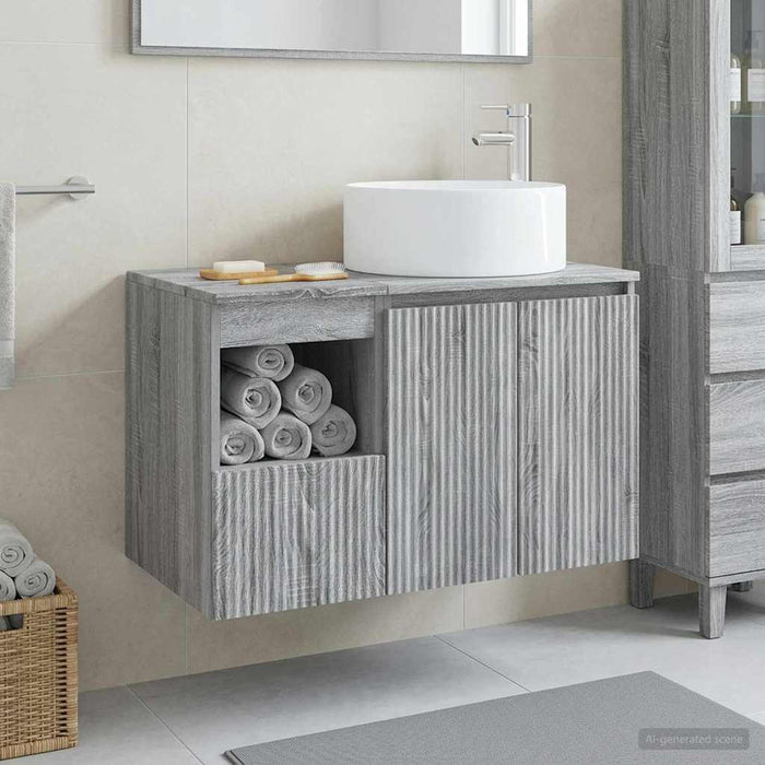 Set de mobilier pentru baie 2 buc. Sonoma gri Lemn prelucrat WALTI