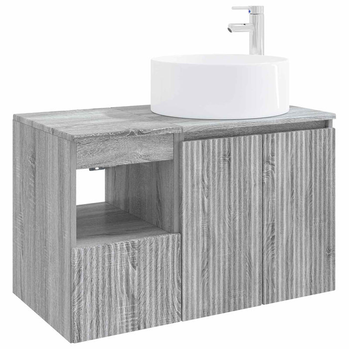 Set de mobilier pentru baie 2 buc. Sonoma gri Lemn prelucrat WALTI