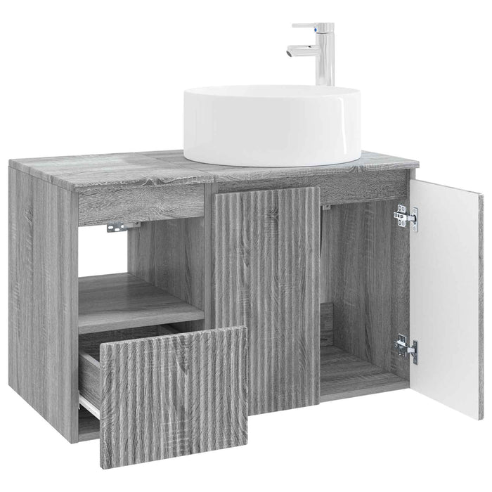 Set de mobilier pentru baie 2 buc. Sonoma gri Lemn prelucrat WALTI