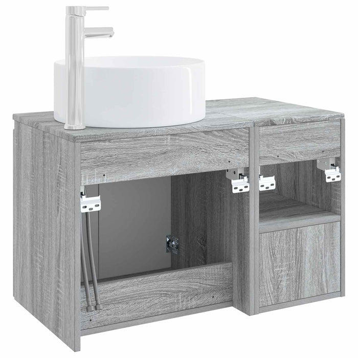 Set de mobilier pentru baie 2 buc. Sonoma gri Lemn prelucrat WALTI