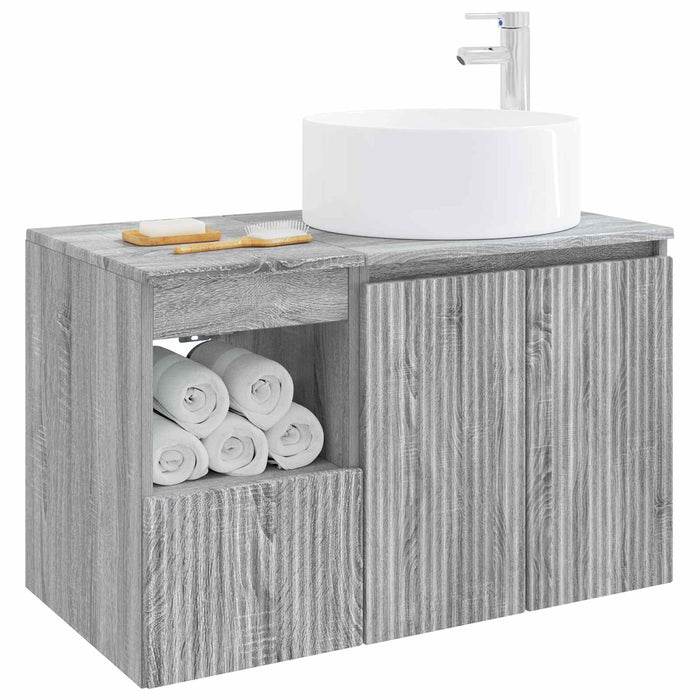 Set de mobilier pentru baie 2 buc. Sonoma gri Lemn prelucrat WALTI