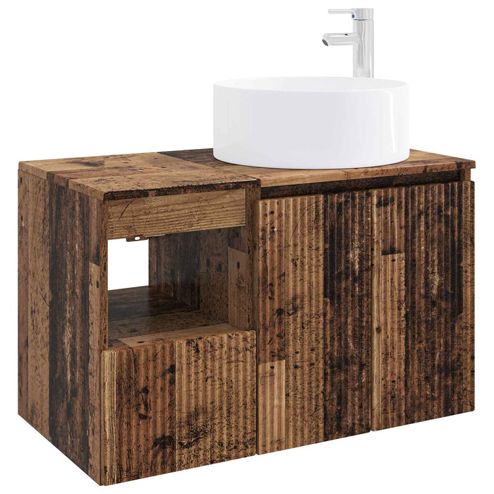 Set de mobilier pentru baie 2 buc. Lemn vechi Lemn prelucrat WALTI