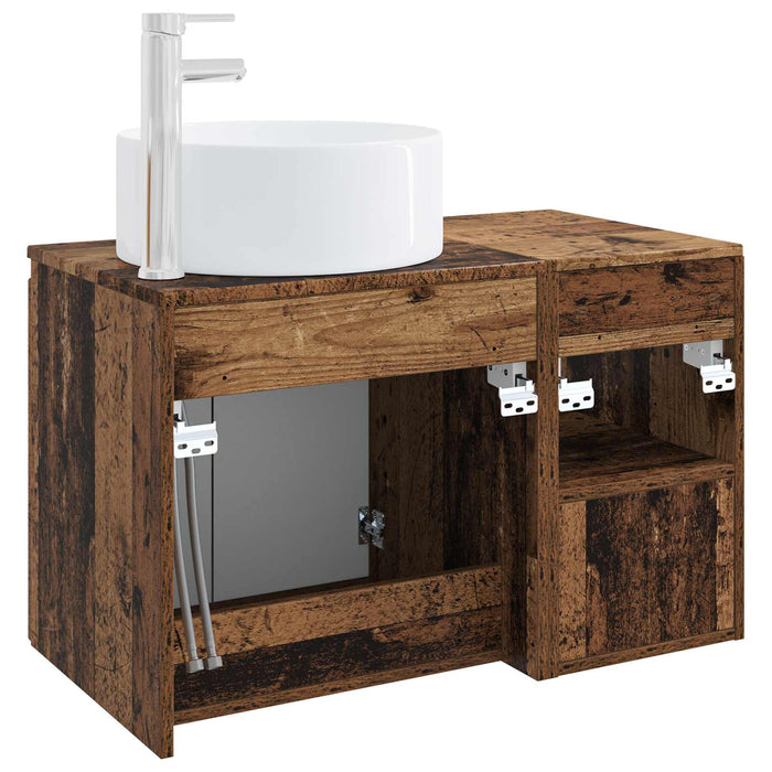 Set de mobilier pentru baie 2 buc. Lemn vechi Lemn prelucrat WALTI