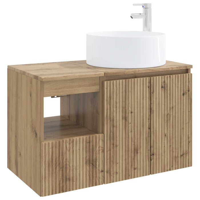 Set de mobilier pentru baie 2 buc. Stejar Artizanal WALTI