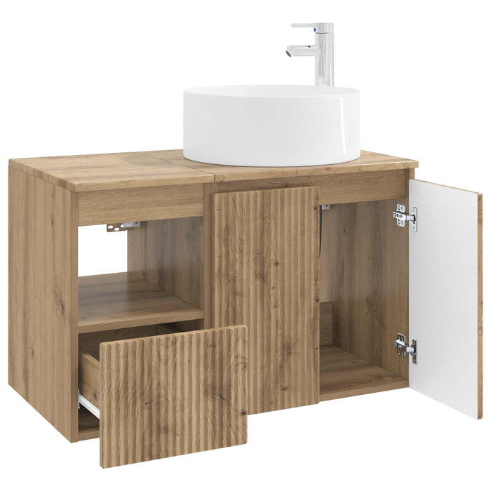 Set de mobilier pentru baie 2 buc. Stejar Artizanal WALTI