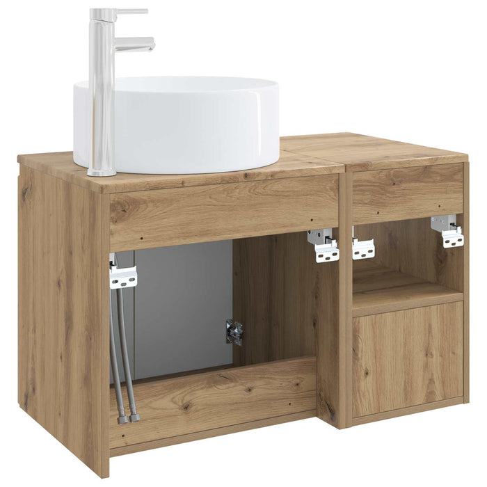 Set de mobilier pentru baie 2 buc. Stejar Artizanal WALTI