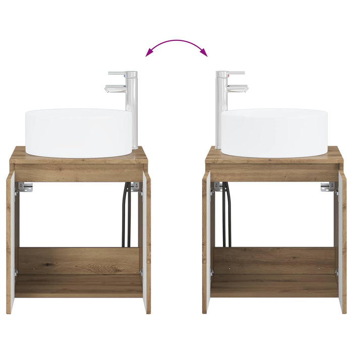 Set de mobilier pentru baie 2 buc. Stejar Artizanal WALTI