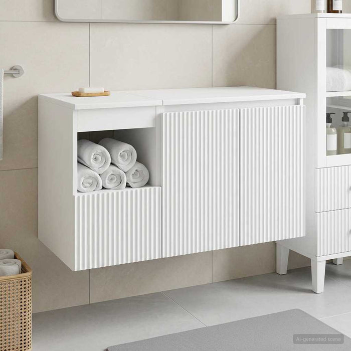 Set de mobilier pentru baie 2 buc. Alb Lemn prelucrat WALTI