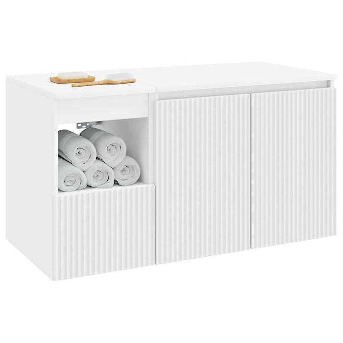 Set de mobilier pentru baie 2 buc. Alb Lemn prelucrat WALTI