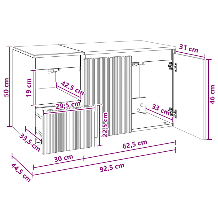 Set de mobilier pentru baie 2 buc. Alb Lemn prelucrat WALTI