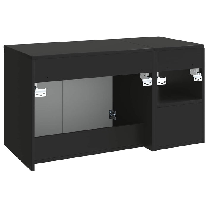 Set de mobilier pentru baie 2 buc. Negru Lemn prelucrat WALTI