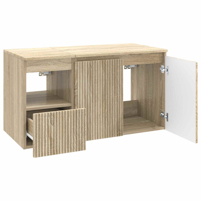 Set de mobilier pentru baie 2 buc. Stejar Sonoma Lemn prelucrat WALTI