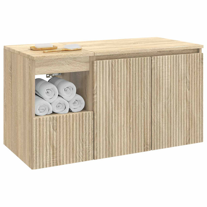 Set de mobilier pentru baie 2 buc. Stejar Sonoma Lemn prelucrat WALTI