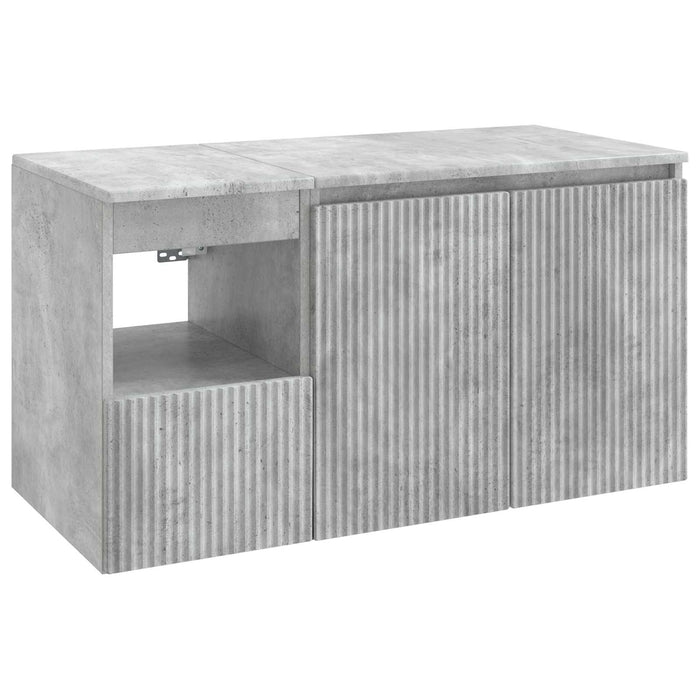 Set de mobilier pentru baie 2 buc. Gri Beton Lemn prelucrat WALTI