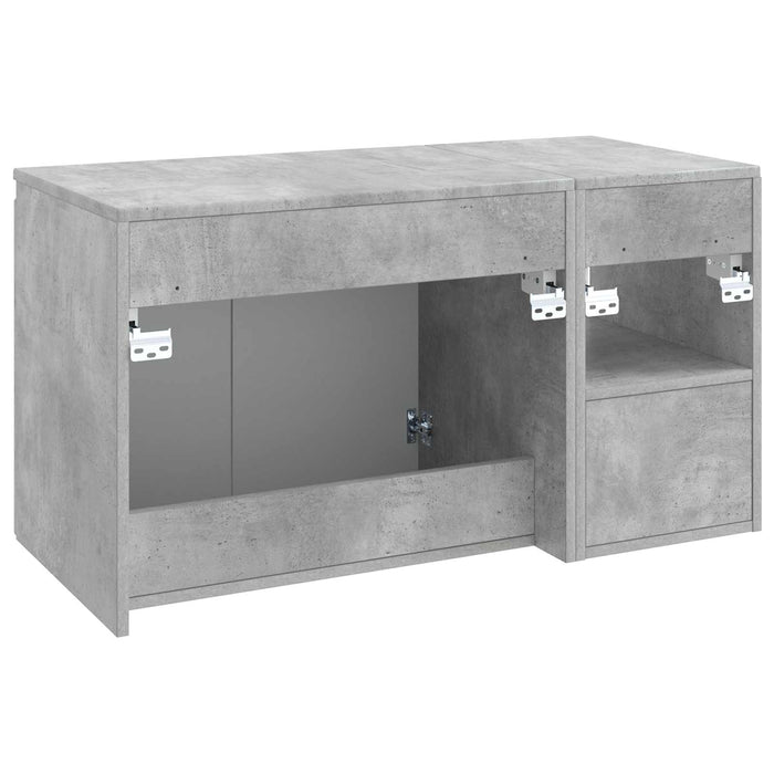 Set de mobilier pentru baie 2 buc. Gri Beton Lemn prelucrat WALTI