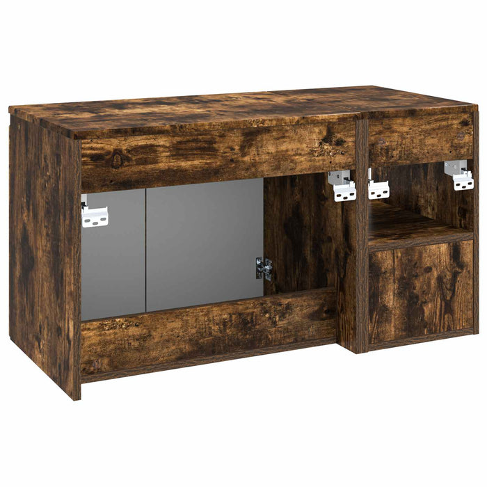 Set de mobilier pentru baie 2 buc. Stejar fumuriu WALTI
