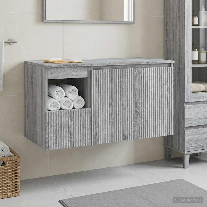 Set de mobilier pentru baie 2 buc. Sonoma gri Lemn prelucrat WALTI