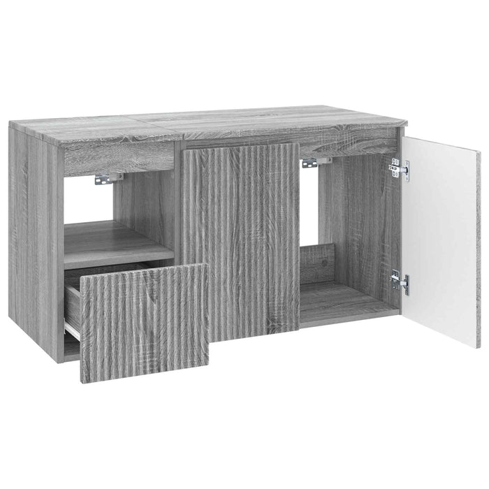 Set de mobilier pentru baie 2 buc. Sonoma gri Lemn prelucrat WALTI